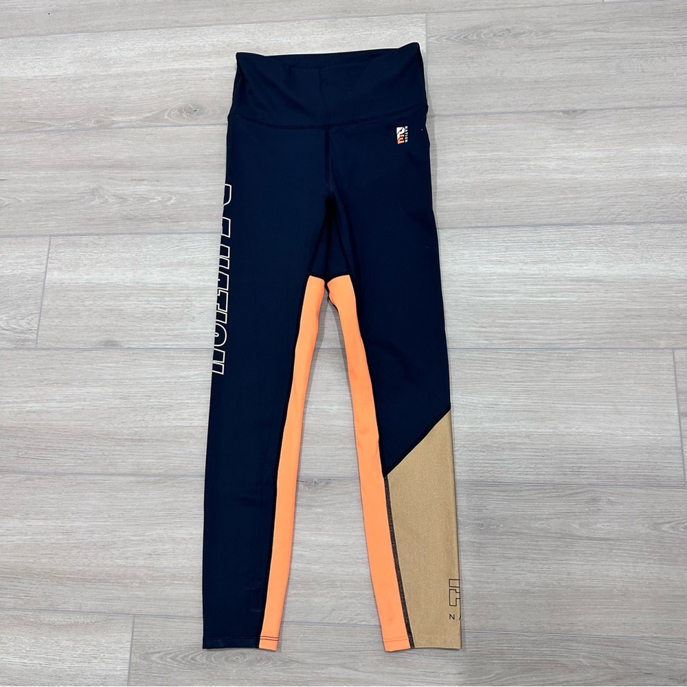 NWOT P.E.Nation comeback Leggings black gold orange small